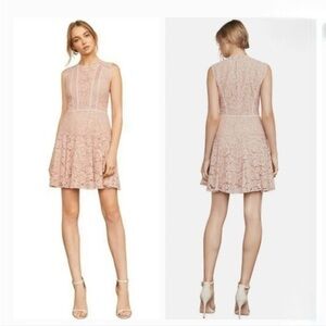 BCBG MaxAzira Elegant Pink Lace Sleeveless Dress